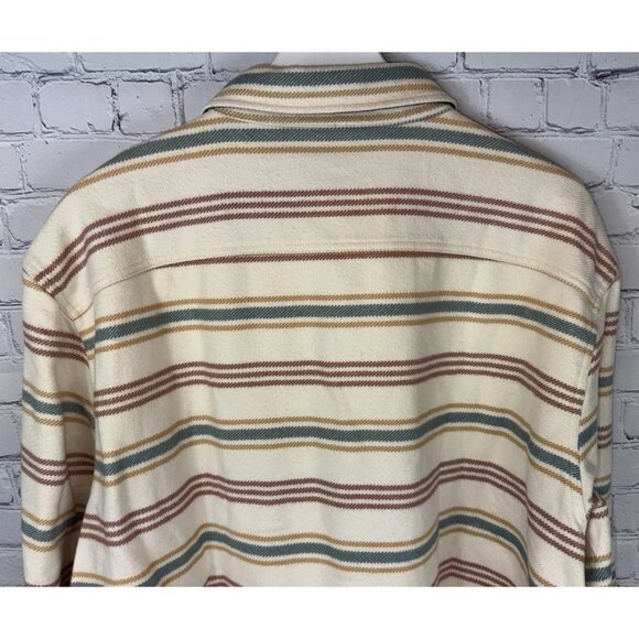 NWT FAHERTY Wavebreaker Shirt Dune Sky Stripe Organic Cotton Size XXL MSRP $198 - Picture 12 of 12